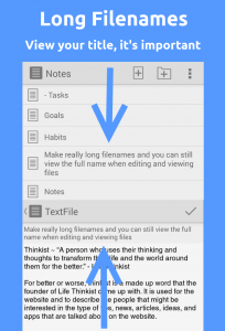 TextFile App - Notes Text Editor - Long Filenames